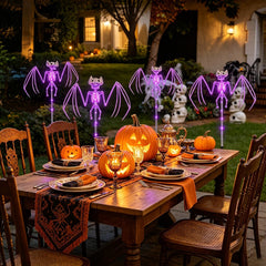 Solar Halloween Garden Lights (2-Pack) โ 3D Bats & Skeletons