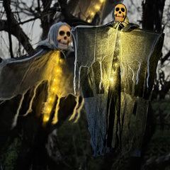 Glowing Halloween Skeleton Gauze Hanging Ghost