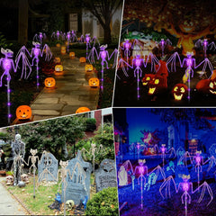 Solar Halloween Garden Lights (2-Pack) โ 3D Bats & Skeletons