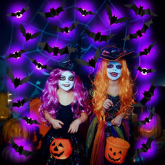 D Halloween Bat & Spider LED Wall Lights โ Self-Adhesive Glow Decor