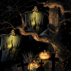Glowing Halloween Skeleton Gauze Hanging Ghost