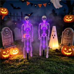 Solar Halloween Garden Lights (2-Pack) โ 3D Bats & Skeletons