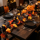 Red & Black Halloween Maple Leaf Garland