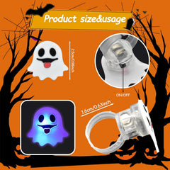 Halloween LED Light-Up Glow Rings (20/50 Pack) โ Pumpkin, Ghost & Spider