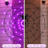 Halloween LED Spider Web String Lights – Haunted House Party Decor