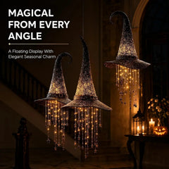 Lighted Hanging Witch Hat Chime โ Halloween Outdoor Decor