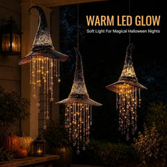 Lighted Hanging Witch Hat Chime โ Halloween Outdoor Decor