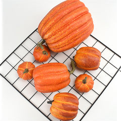 7Pcs Artificial Simulation Pumpkin Set – Autumn & Thanksgiving Table Decor