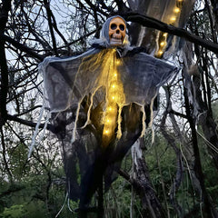 Glowing Halloween Skeleton Gauze Hanging Ghost