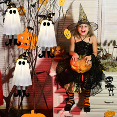 1/3Pcs Halloween LED Light-Up Hanging Witches – Outdoor Spooky Decor